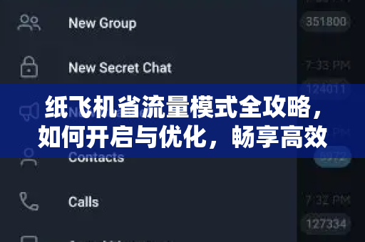 纸飞机省流量模式全攻略，如何开启与优化，畅享高效低耗沟通