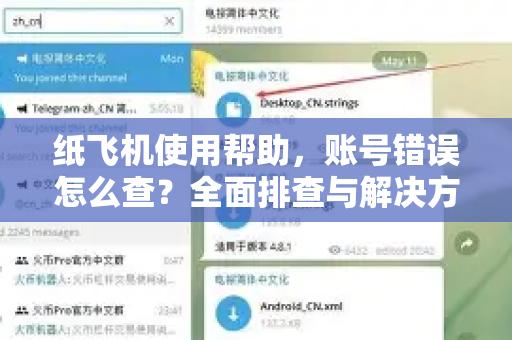 纸飞机使用帮助，账号错误怎么查？全面排查与解决方案指南