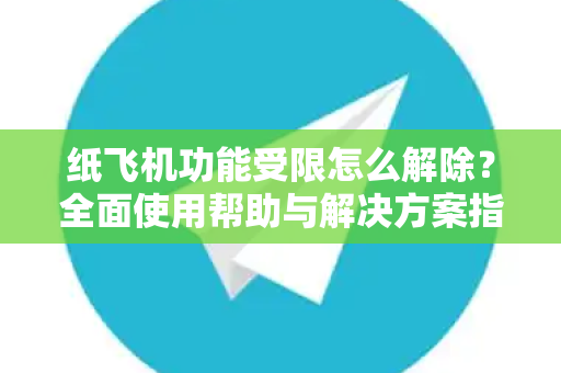 纸飞机功能受限怎么解除？全面使用帮助与解决方案指南